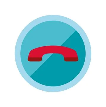 Red phone handset ending call concept icon Stock Illustration
