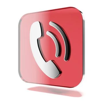 Red phone icon 库存插图