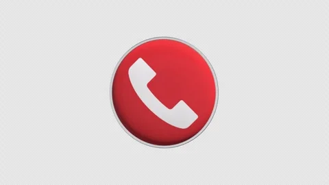 Red Phone Icon Loop With Alpha Channel 4K Stock Footage 304890415
