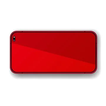 Red phone redesign realistic object Illustrazione stock