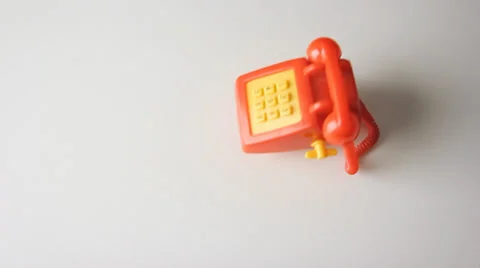Red phone walking. Stock Footage 27676001