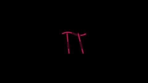 Red Pi Symbols In Motion Against Black Background With Subtle Light Shifts Video stock 344291709