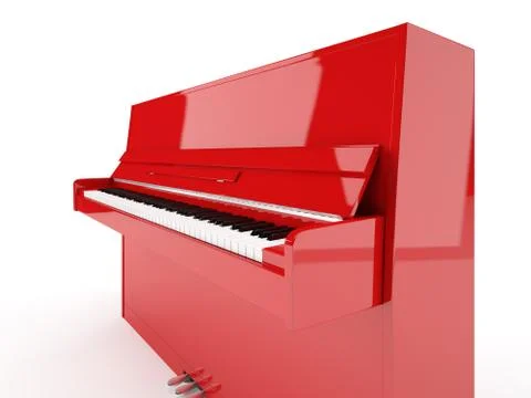 Red piano Stock Illustration