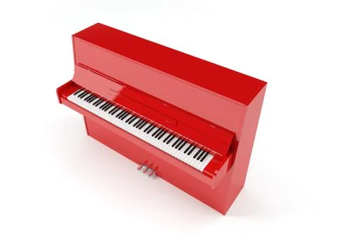 Red piano Stock Illustration