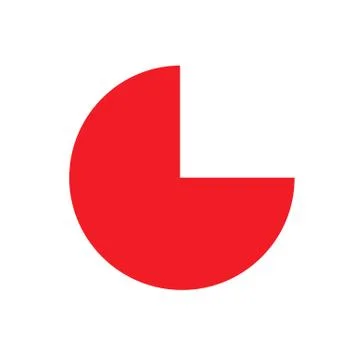 Red pic basic simple shapes isolated on white background, geometric pic icon, Illustrazione stock