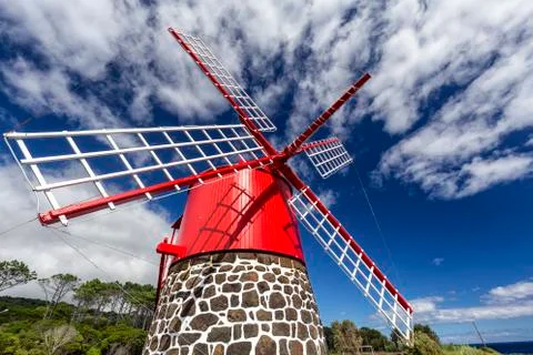 Red Pico Windmill Stock Photos