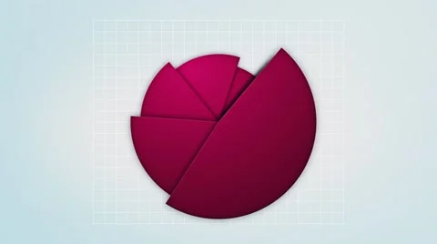 Red pie chart in motion, loop Stock Footage 44269725