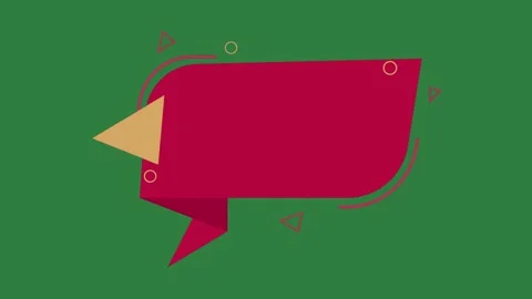 Red piece of paper on speech bubble isolated isolated on green screen Stock Footage 336858821