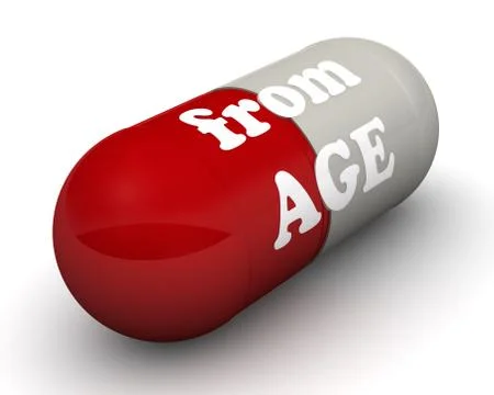 Red pill from age Stock Illustration