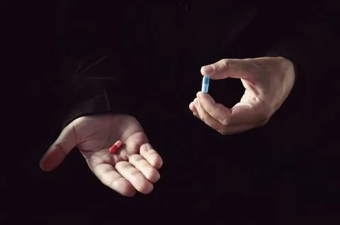 Red Pill Blue Pill concept Stock Photos