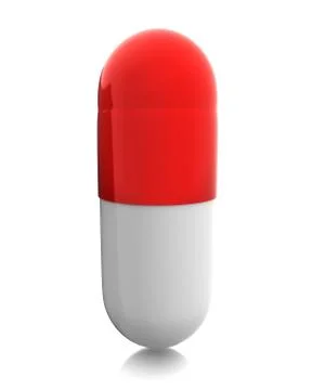 Red pill standing isolated Stock Illustration