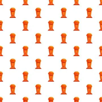 Red pillar mailboxes creating seamless communication pattern background Stock Illustration
