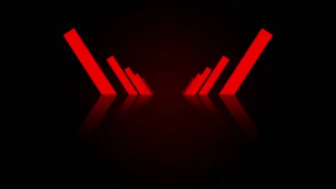 Red pillars moving forward inside an endless tunnel. Stock Footage 170666797