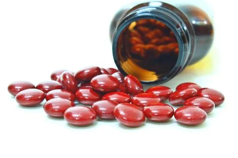 Red pills Stock Photos
