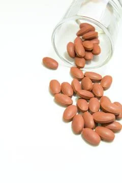 Red pills Stock Photos