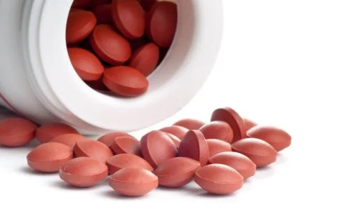 Red pills Stock Photos