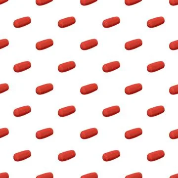 Red pills seamless pattern for medical background Stock Illustration