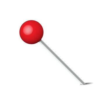 Red Pin With Drop Shadow in Vector Design Stock Illustration