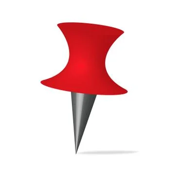 Red pin illustration with shadow Stock Illustration