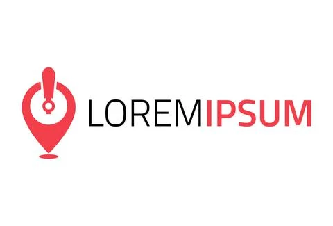 Red Pin Location App Logo Icon Design	 Stock Illustration