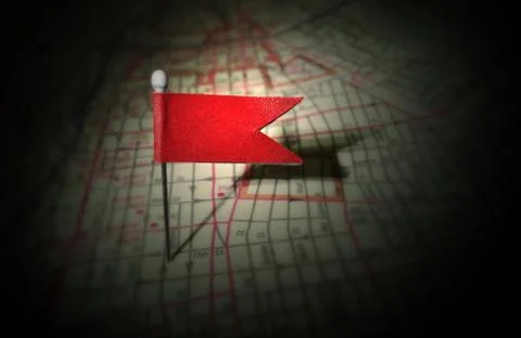 Red pin map Stock Photos