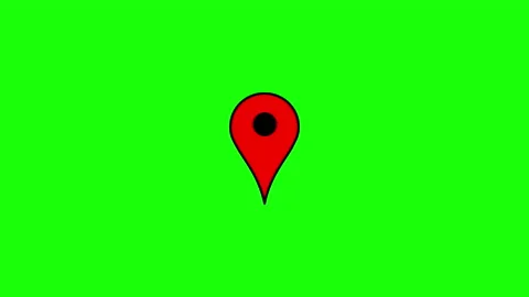 Red Pin Point Inside Out on Green Background Stock Footage 174314012