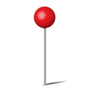 Red Pin With Shadow on a White Background イラスト素材