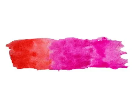 Red-pink brush stroke with watercolors Stock Illustration
