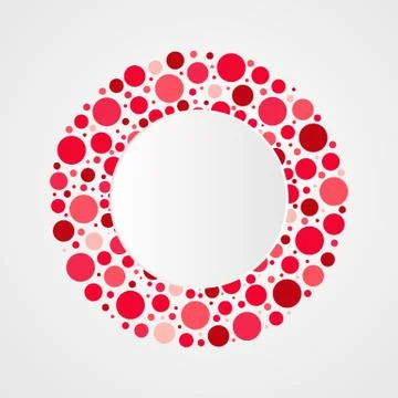 Red pink bubbles vector illustration. Circle frame isolated symbol Иллюстрация