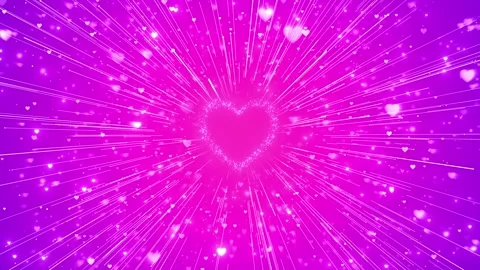 Red pink hearts border background for Valentines day. Heart particles floating Stock Footage 312449868