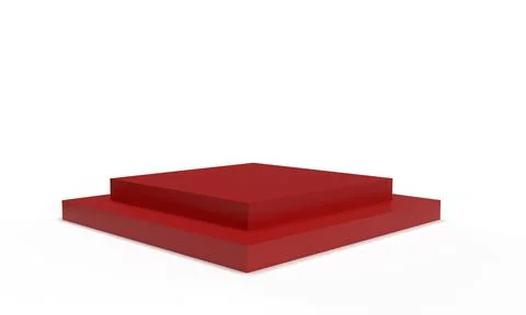 Red pink orange color gradient square step stage podium object presentation Stock Illustration