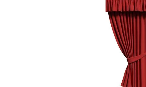 Red pink orange color object curtain theatre velvet textile event stage ope.. Stock Illustration