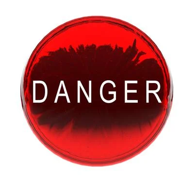 Red pink orange gradient color control push danger font text calligraphy symb Illustrazione stock