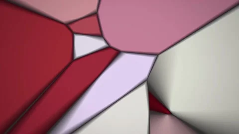 Red Pink White Voronoi Polygon Cells Morphing Abstract Seamless Loop Видео 344088685