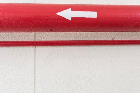 Red Pipe with Directrion Foto stock