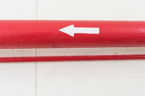 Red Pipe with Directrion Foto stock