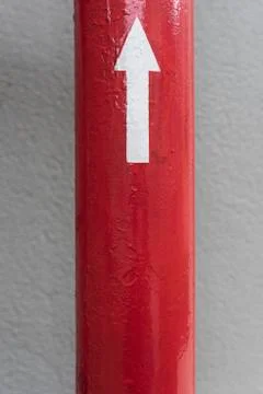Red Pipe with Directrion Stock Photos