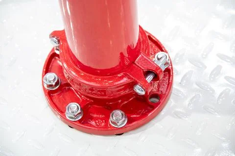 A red pipe with a white base Stock Photos