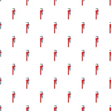 Red pipe wrench tools seamless pattern background 스톡 일러스트
