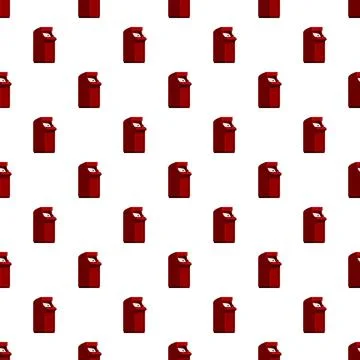 Red pixel arcade game machine seamless pattern Stockillustratie