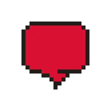 Red pixel art speech bubble for messaging and chat Ilustração Stock