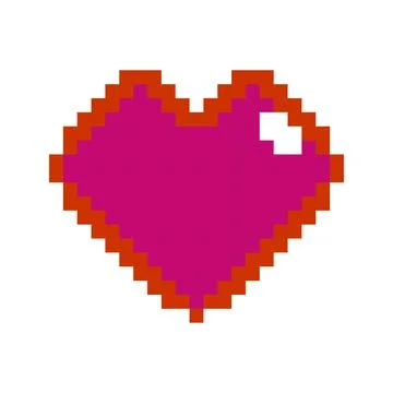 Red pixel heart. Vector illustration. Illustrazione stock