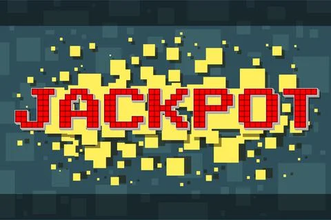 Red pixel jackpot button for video games Stock Illustration
