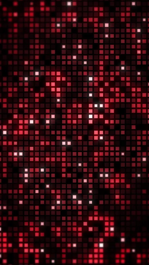 Red pixel matrix with varying brightness. Vertical video. Stock Footage 320614094