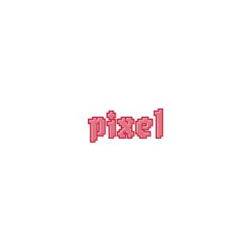 Red pixel text vector logo design with white background Иллюстрация