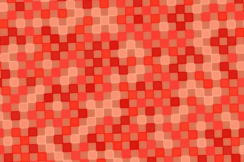 Red pixelated mosaic pattern with square shapes and shades Stock Photos