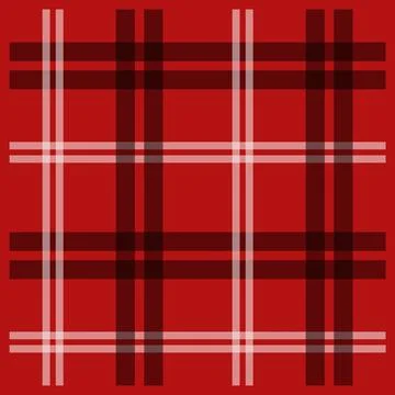 Red plaid fabric pattern with black and white stripes Stock Illustration