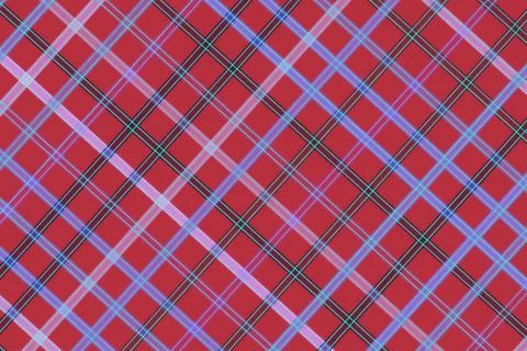 Red plaid fabric pattern with blue and black lines Stock Illustration