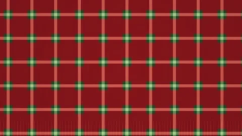 Red plaid pattern with green and beige lines for textile Stock Footage 338230975
