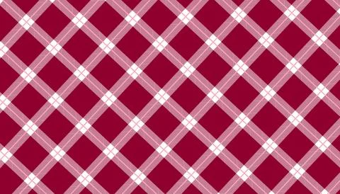 Red Plaid Tartan Pattern Background With Diagonal Checkered Textile Texture.. Stock Illustration